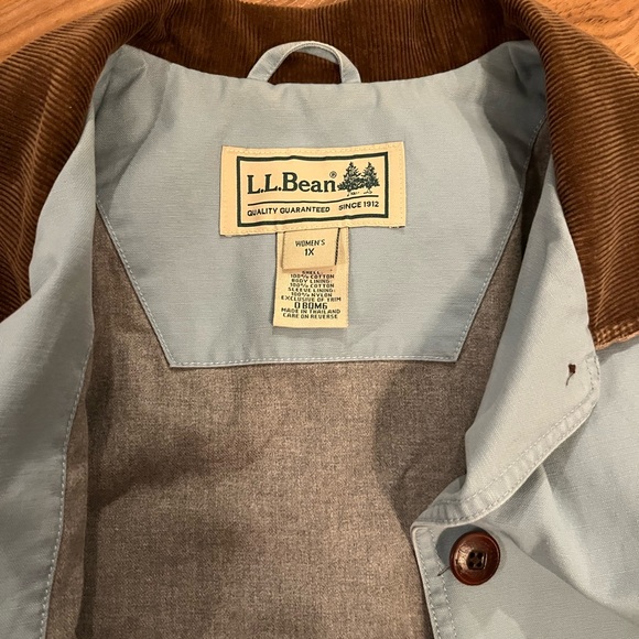 Vintage L.L. Bean light blue barn chore jacket  with corduroy Collar - Picture 4 of 5